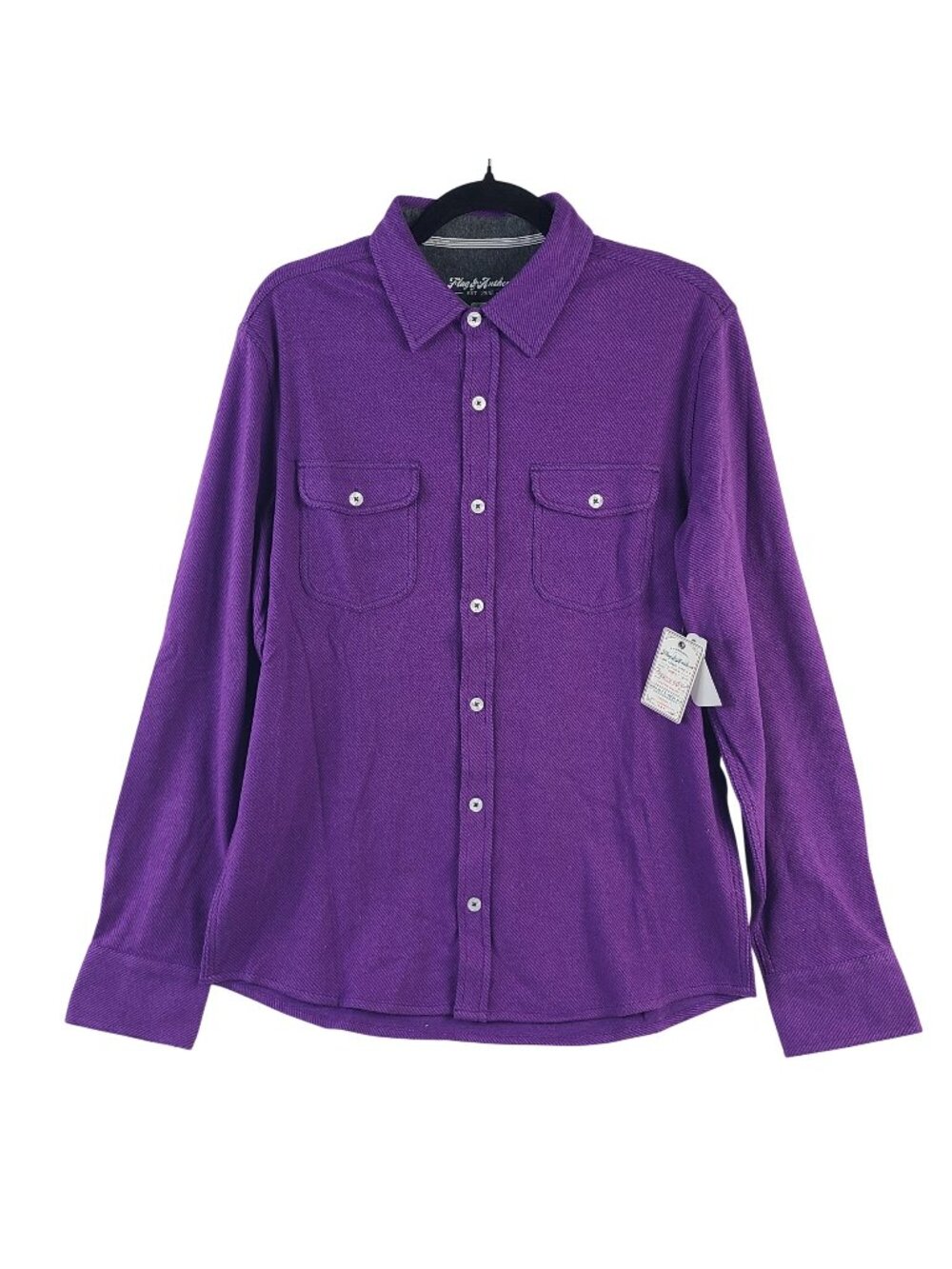 NEW Flag & Anthem Men's Sz M Purple Long Sleeve Button-Down Shirt